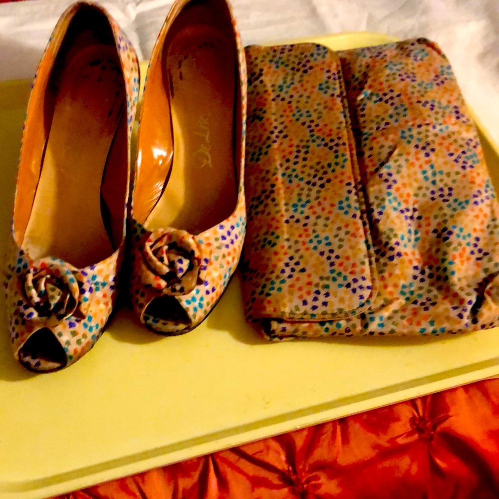 Matching silk purse and heels